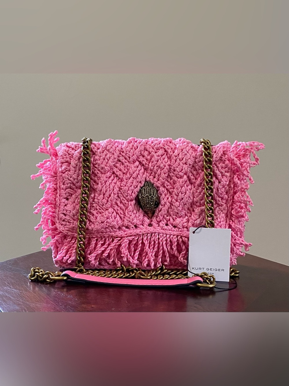 Kurt Geiger London Kensington Small Crochet Fringe Crossbody
